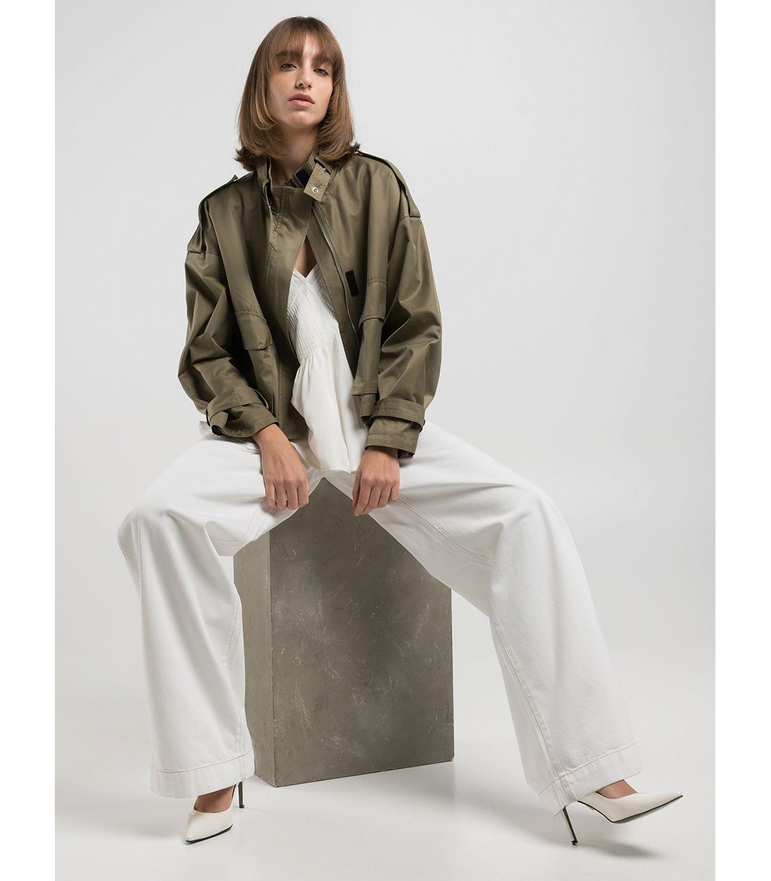 マキシポケット付きフルジップジャケット 詳細画像 オリーブ 3